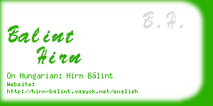 balint hirn business card