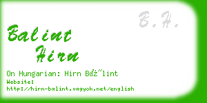 balint hirn business card